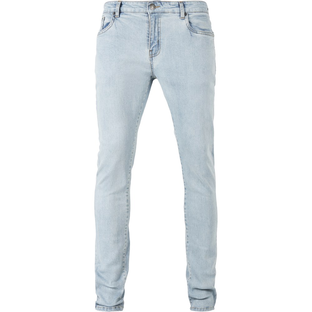 Urban Classics - Slim Fit Zip Jeans skinny - Bleu